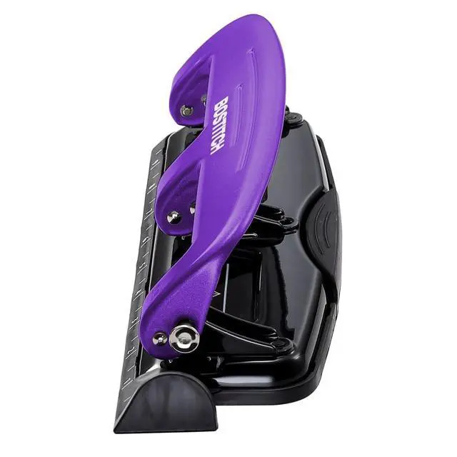 Alt view image 3 of 6 - Bostitch Office EZ Squeeze Reduced Effort 3-Hole Punch, 12 Sheets, Purple