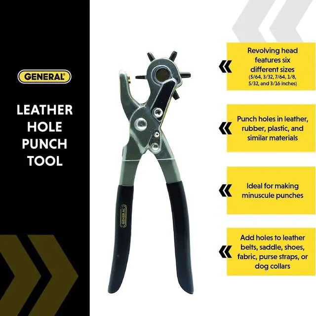 Alt view image 7 of 7 - Leather Hole Punch for Belts, Fabric & Crafts Model 72