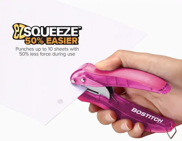Alt view image 2 of 6 - Bostitch Office inLIGHT Reduced Effort One-Hole Punch, One Unit per Package, Assorted Colors, No Color Choice (2401)