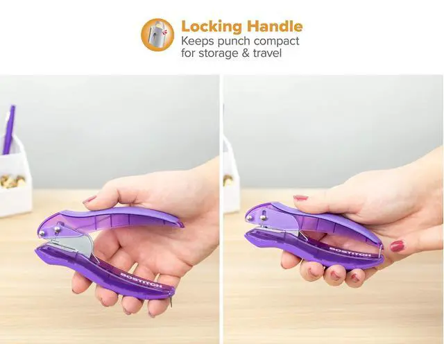 Alt view image 3 of 6 - Bostitch Office inLIGHT Reduced Effort One-Hole Punch, One Unit per Package, Assorted Colors, No Color Choice (2401)