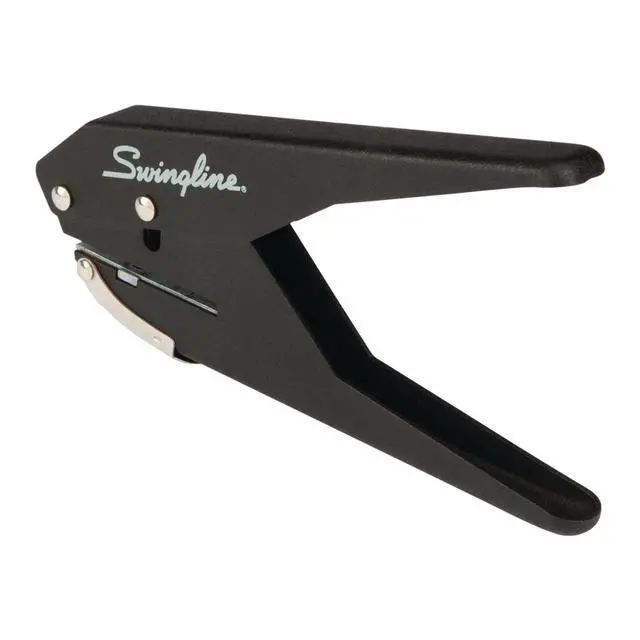 Alt view image 4 of 7 - 1 Hole Punch, 20 Sheet Capacity Hole Puncher, Low Force Plier Paper Punch, Black & Silver (74017)