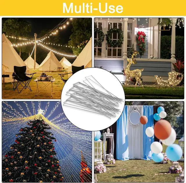 Alt view image 6 of 7 - 240 Pack 6 Inch Landscape Staples, Garden Stakes Galvanized Tent Stakes Heavy Duty 11 Gauge SOD Landscaping Fabric Pins Yard Ground Lawn Staples for Plant Cover, Turf, Fence, Grass Decoration