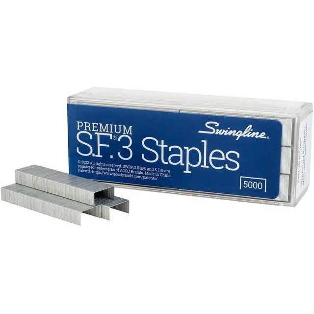 Alt view image 2 of 7 - Staples, S.F. 3, Premium for Desktop Staplers, 1/4" Length, 105/Strip, 5000/Box, Jam Free, Half Strip (35440)