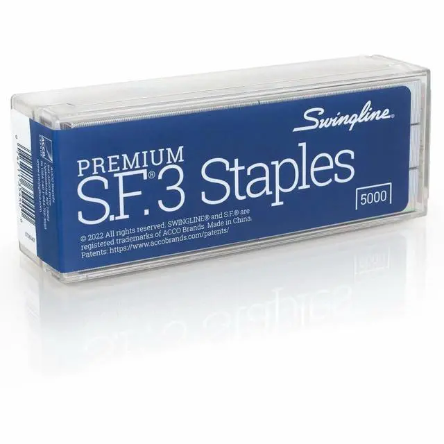 Alt view image 3 of 7 - Staples, S.F. 3, Premium for Desktop Staplers, 1/4" Length, 105/Strip, 5000/Box, Jam Free, Half Strip (35440)