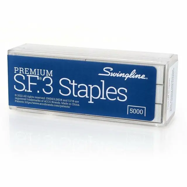 Alt view image 4 of 7 - Staples, S.F. 3, Premium for Desktop Staplers, 1/4" Length, 105/Strip, 5000/Box, Jam Free, Half Strip (35440)
