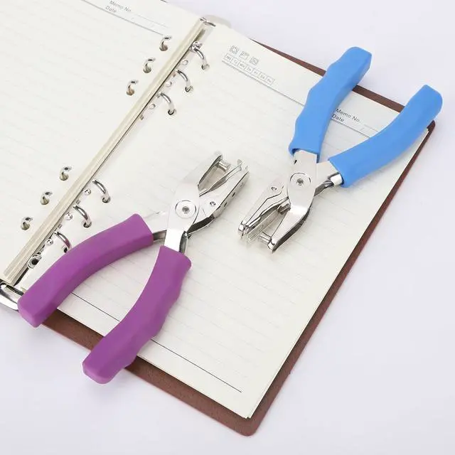 Alt view image 6 of 7 - 1 Hole Punch 1/4 inch of Single Whole Punchwith Soft Grip Handles, with 6 Sheet Capacity, Perfect for Home Office School Supplies.3 PCS