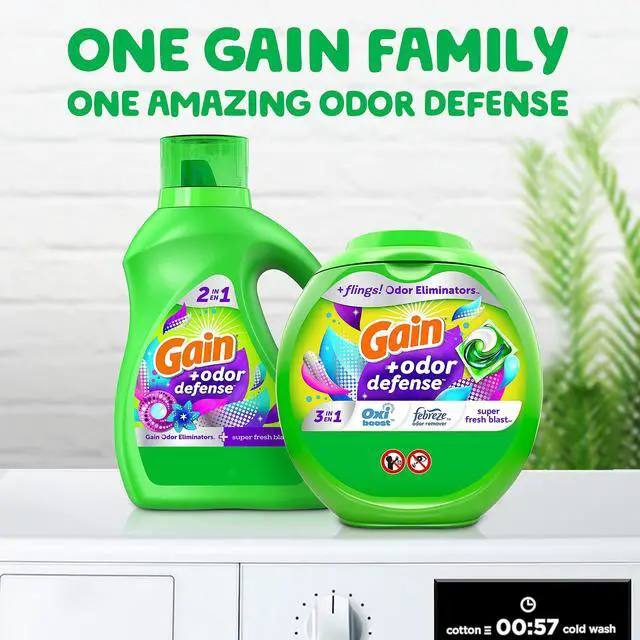 Alt view image 7 of 7 - Flings Laundry Detergent Pacs with Odor Defense, 112 Count, Super Fresh Blast Scent, HE 3in1 with Febreze and Oxi
