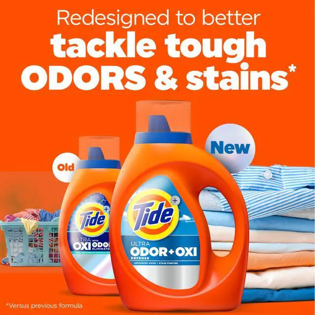 Alt view image 2 of 7 - Ultra Odor Defense Plus Oxi Liquid Laundry Detergent, 132 fl oz, 94 Loads, Advanced Odor and Stain Fighting Laundry Detergent Liquid