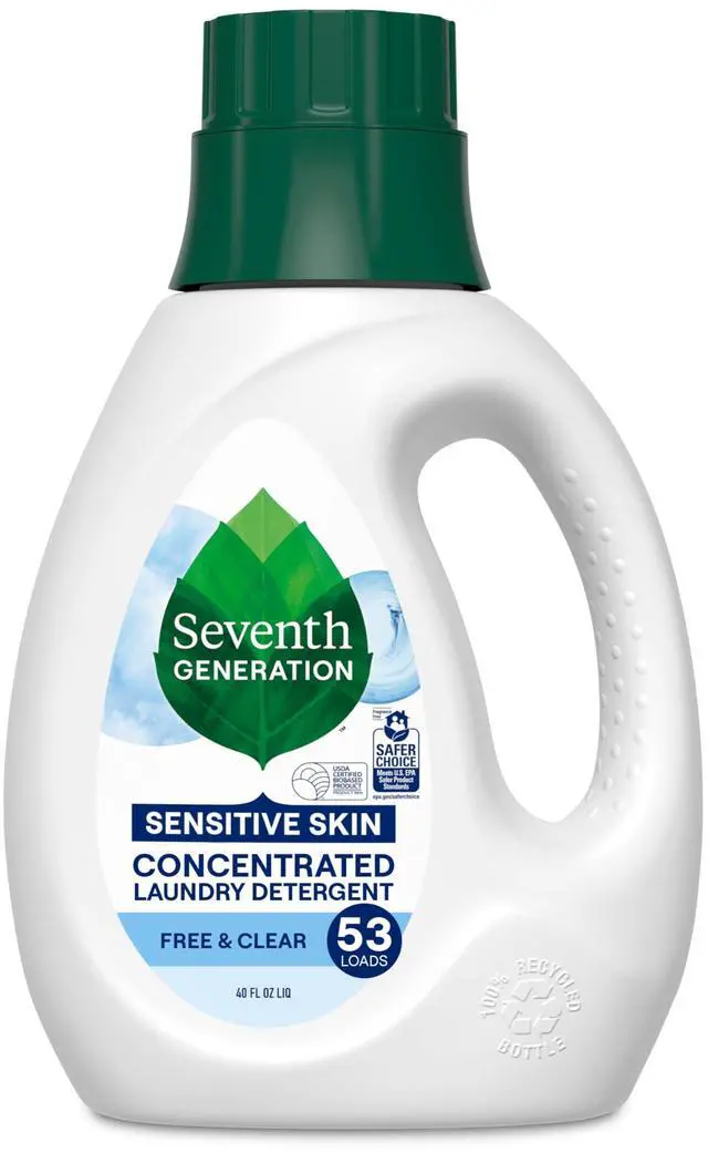 Main image of Concentrated Free & Clear Laundry Detergent, 40 oz, No Dyes or Fragrance, Sensitive Skin Liquid Laundry Soap Targets Stains and Everyday Messes With Biobased Formula