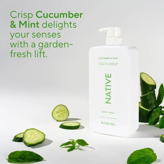 Alt view image 5 of 7 - Body Wash for Women & Men, Cucumber & Mint, 36 oz Pump Bottle, Sulfate-Free & Gentle