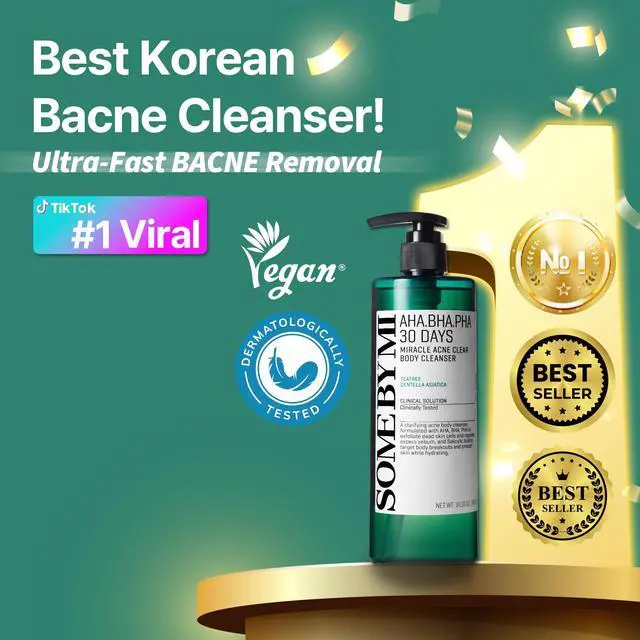 Alt view image 3 of 7 - AHA BHA PHA 30 Days Miracle Acne Clear Body Cleanser 13.5oz Salicylic Acid & Tea Tree Acne Body Wash Deep Cleansing, Sulfate & Paraben Free Korean Skin care