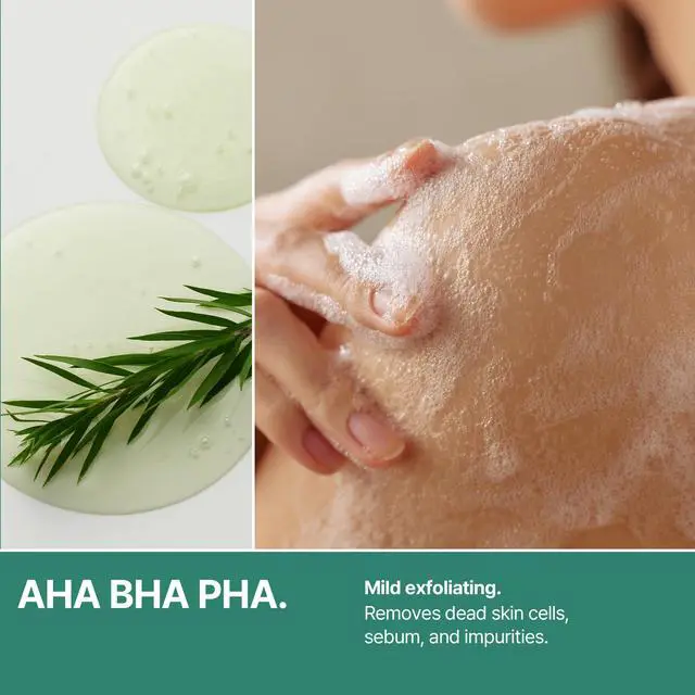 Alt view image 7 of 7 - AHA BHA PHA 30 Days Miracle Acne Clear Body Cleanser 13.5oz Salicylic Acid & Tea Tree Acne Body Wash Deep Cleansing, Sulfate & Paraben Free Korean Skin care