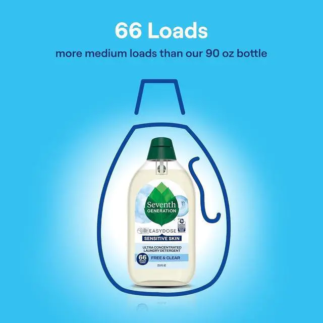 Alt view image 5 of 7 - Ultra Concentrated Free & Clear Laundry Detergent, 23.1 fl oz, 2 Pack, No Dyes or Fragrance, EasyDose Cap, Sensitive Skin Liquid Laundry Soap Targets Stains and Everyday Messes