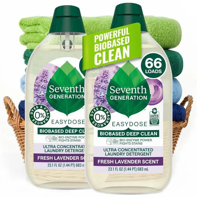 Main image of EasyDose Laundry Detergent Fresh Lavender Scent 2 Pack Ultra Concentrated Washing Detergent 23 oz
