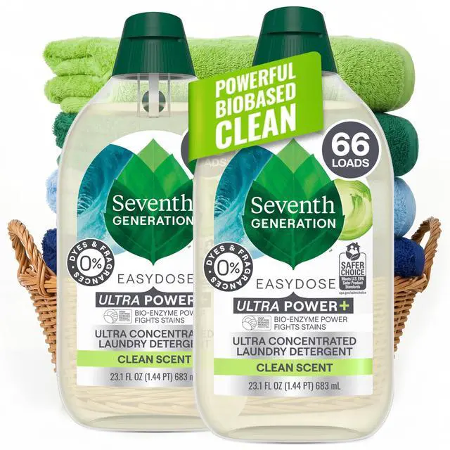Main image of Laundry Detergent Ultra Concentrated Clean Scent oz 2 Pack 132 Loads, Clear, Power Plus, 23.1 Ounce