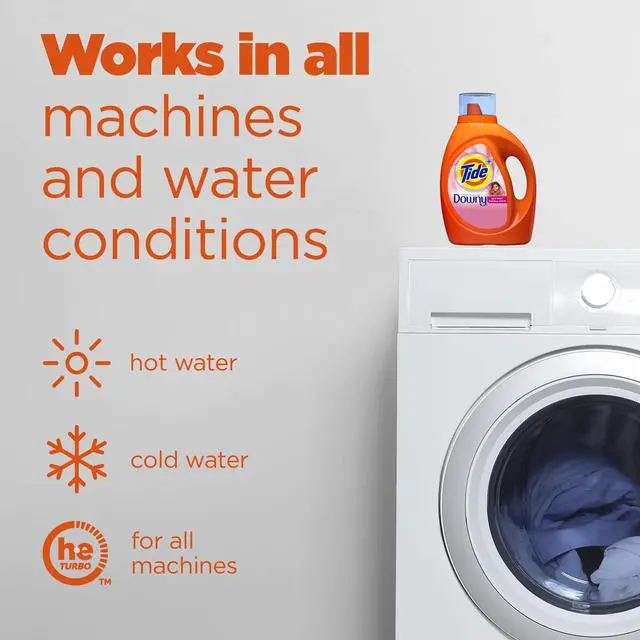 Alt view image 5 of 6 - with Downy Liquid Laundry Detergent Soap, High Efficiency (HE), April Fresh Scent, 59 Loads (92 Fl Oz)