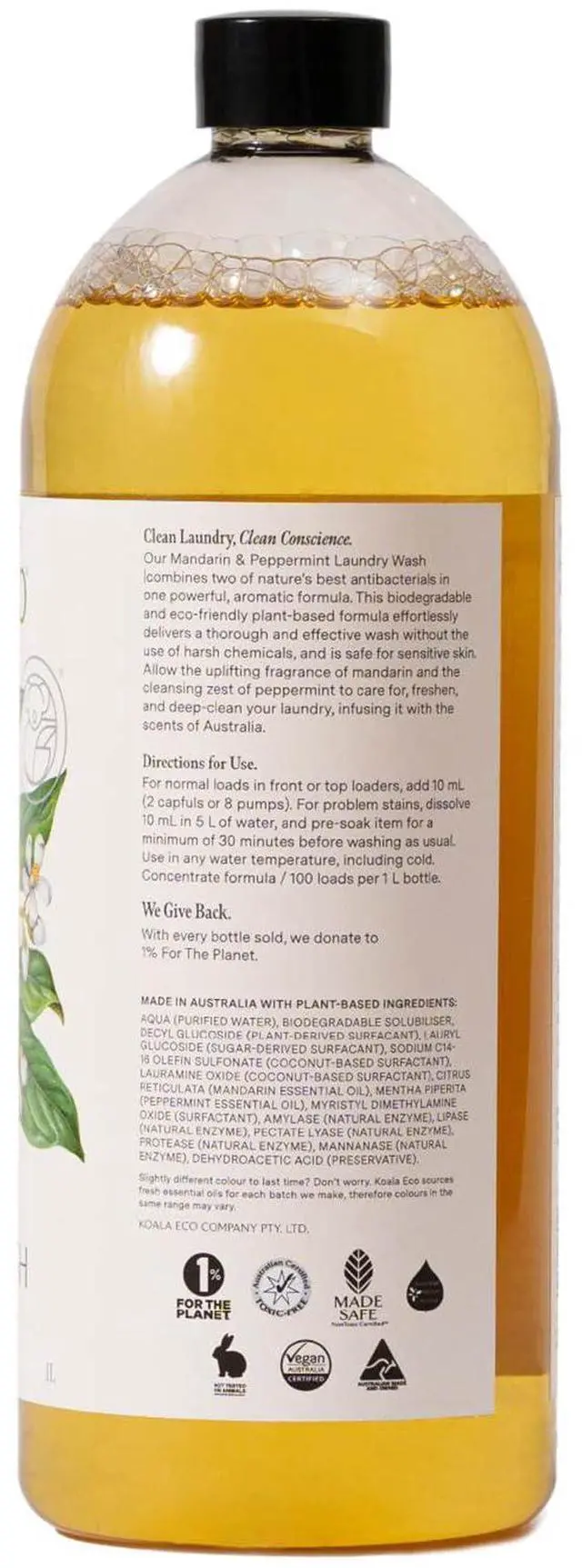 Alt view image 4 of 4 - Laundry Wash, Australian Mandarin & Peppermint Oil, 33.8oz