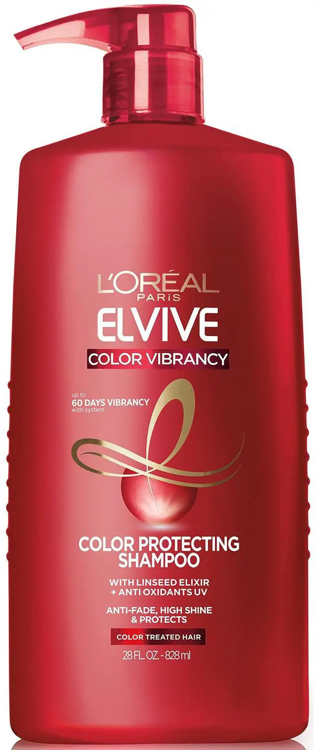 Main image of Elvive Color Vibrancy Protecting Shampoo, for Color Treated Hair, Shampoo with Linseed Elixir and Anti-Oxidants, for Anti-Fade, High Shine, and Color Protection, 28 Fl Oz