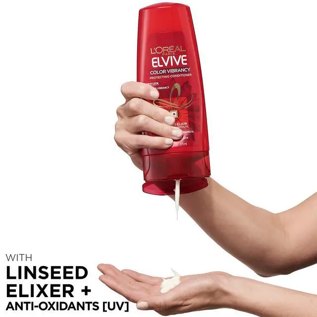 Alt view image 3 of 5 - Elvive Color Vibrancy Protecting Shampoo, for Color Treated Hair, Shampoo with Linseed Elixir and Anti-Oxidants, for Anti-Fade, High Shine, and Color Protection, 28 Fl Oz