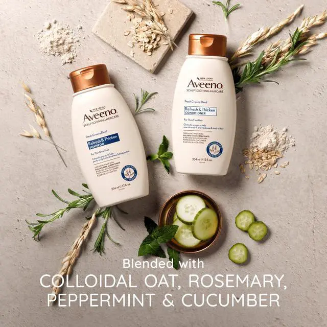 Alt view image 5 of 7 - Fresh Greens Blend Natural Volumizing Shampoo, Cucumber, Rosemary, for Fine Hair, 12 fl oz