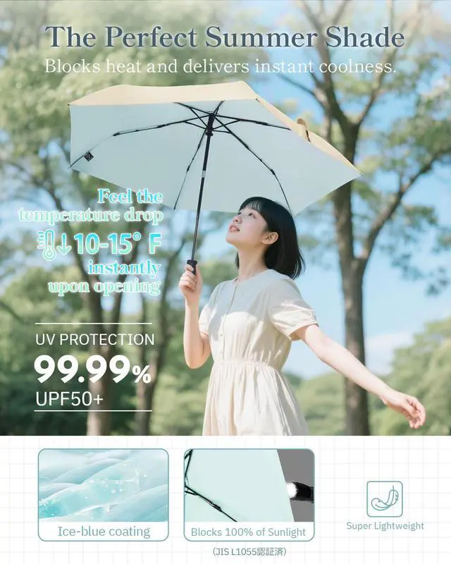 Alt view image 4 of 7 - Compact Travel Umbrella, Safe Folding Auto Open/Close Umbrellas for Rain & Sun, Lightweight Portable Small for Backpack Car, less force to close for Women Men Kids, TSA Approved