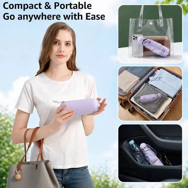 Alt view image 5 of 7 - Mini Travel Umbrella with UV Sun Protection, Compact Pocket-Size