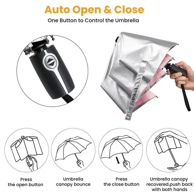 Alt view image 2 of 7 - 46 Inch UPF 50+ UV Protection Umbrella for Sun & Rain