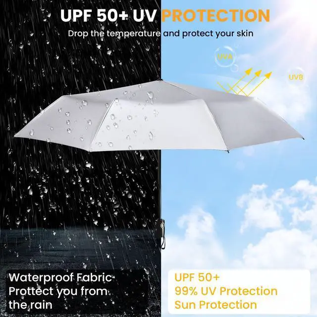 Alt view image 4 of 7 - 46 Inch UPF 50+ UV Protection Umbrella for Sun & Rain