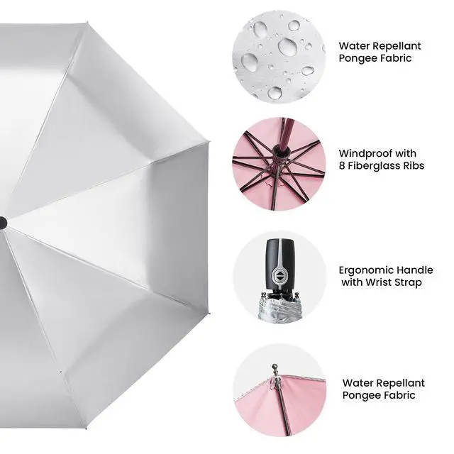 Alt view image 5 of 7 - 46 Inch UPF 50+ UV Protection Umbrella for Sun & Rain