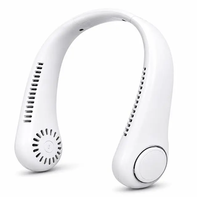 Main image of Portable Neck Fan Rechargeable 4000mAh, Hands Free Wearable Personal Fan with 3 Speeds, 360° Adjustable Dual Fan Heads, Bladeless Cooling Fan for Travel, Office, Outdoor Activities, White