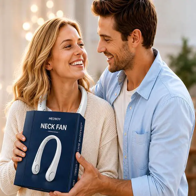 Alt view image 3 of 7 - Portable Neck Fan Rechargeable 4000mAh, Hands Free Wearable Personal Fan with 3 Speeds, 360° Adjustable Dual Fan Heads, Bladeless Cooling Fan for Travel, Office, Outdoor Activities, White