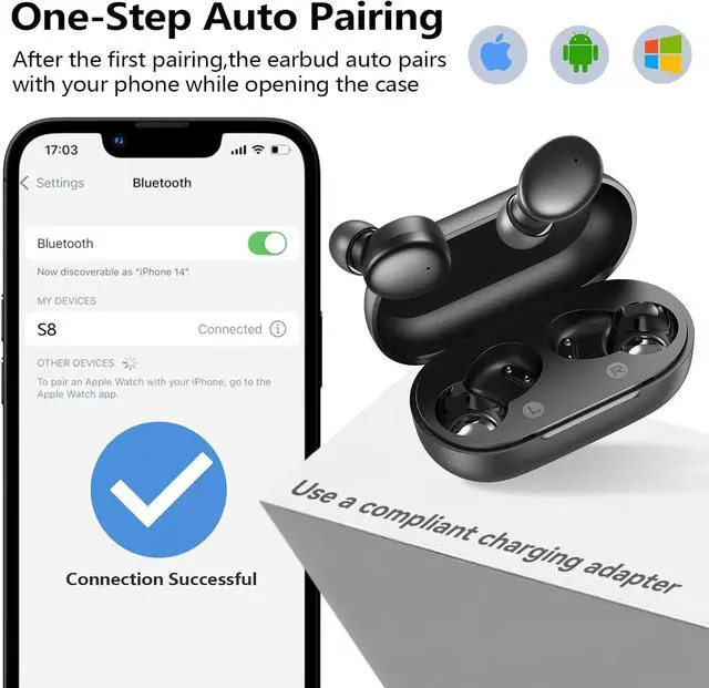 Alt view image 3 of 7 - Wireless Earbuds Bluetooth 5.3 Light Weight in Ear Headphones