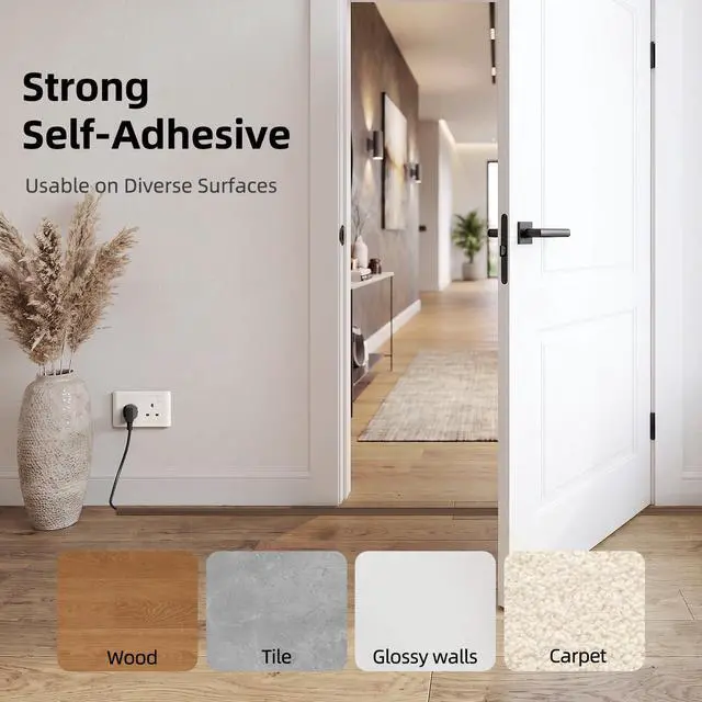 Alt view image 2 of 7 - Floor Cord Cover Self Adhesive Cord Hider, 5FT Cord Covers for Wires on Floor, Easy Cut Cord Protector Floor, Suitable for Home & Office, WalnutWood