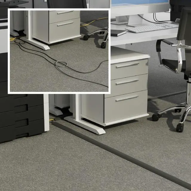 Alt view image 4 of 7 - Cable Protector, 1/2 in H, 6 ft L, 2-3/8 in W, 1 Channel, PVC, Gray CC-4-1 Each