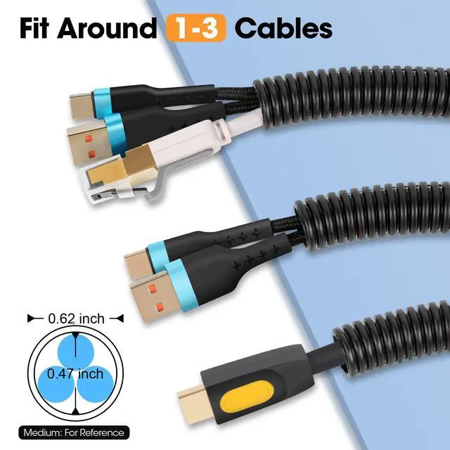 Alt view image 2 of 6 - 120 FT Wire Loom 1/2 Inch, Split Wire Loom Tubing Wire Conduit, Wire Protector Tubing Black