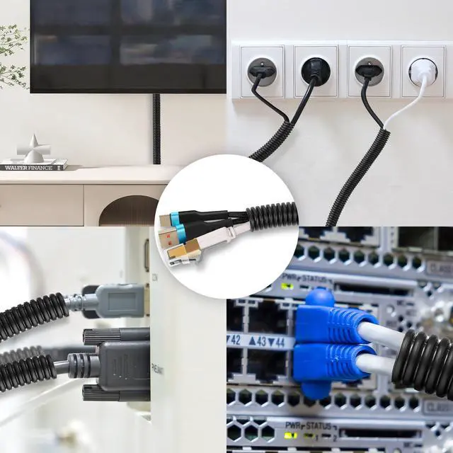 Alt view image 6 of 6 - Wire Loom 1/4", 3/8", 1/2", 3/4 Inch x 30 FT, Split Wire Loom Tubing Wire Conduit, Cable Sleeves Bulk Flexible Electrical Conduit Protective kit, Black