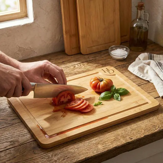 Alt view image 5 of 7 - 3 Piece Bamboo Cutting Board Set, Cutting Boards For Kitchen, Hampton Distribution
