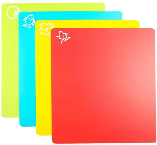 Main image of Flexible Cutting Board mats, Plastic Cutting Boards for Kitchen Cooking, Cutting board sheets for Meat and Vegetables, Dishwasher Safe Set of 4Pcs