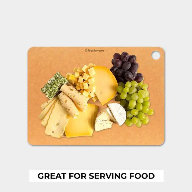 Alt view image 2 of 6 - Wood Cutting Boards for Kitchen, Dishwasher Safe, Medium 12" x 9" and Large, 15" x 11.25", Set of 2, Natural