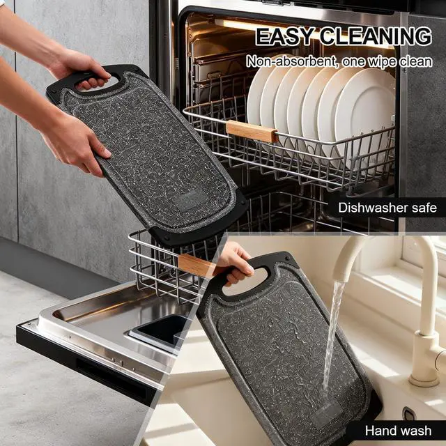 Alt view image 7 of 7 - Plastic Cutting Boards Set of 3,BPA Free,Dishwasher Safe