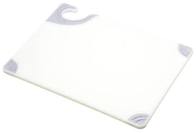 Main image of Saf-T-Grip Plastic Cutting Board with Safety Hook, 9" x 12" x 0.375", White