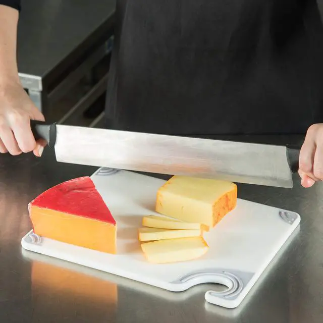 Alt view image 2 of 3 - Saf-T-Grip Plastic Cutting Board with Safety Hook, 9" x 12" x 0.375", White
