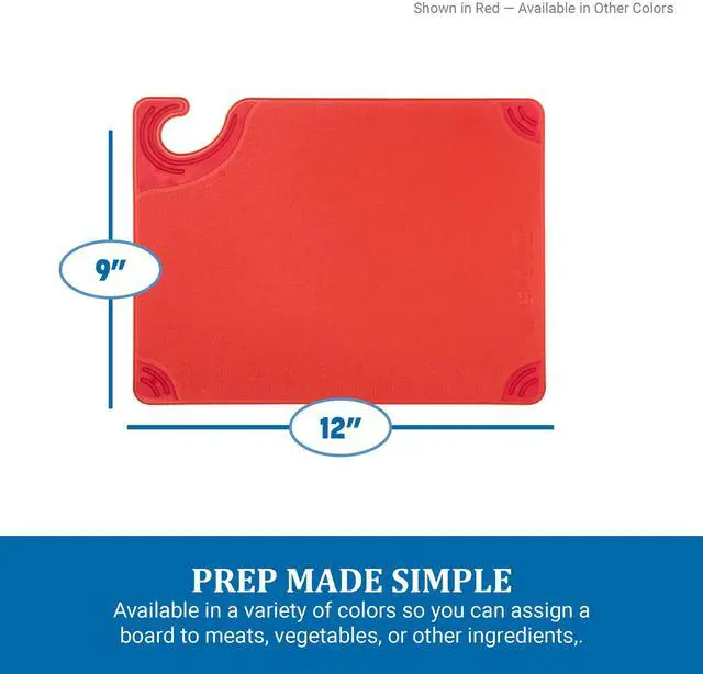 Alt view image 3 of 3 - Saf-T-Grip Plastic Cutting Board with Safety Hook, 9" x 12" x 0.375", White