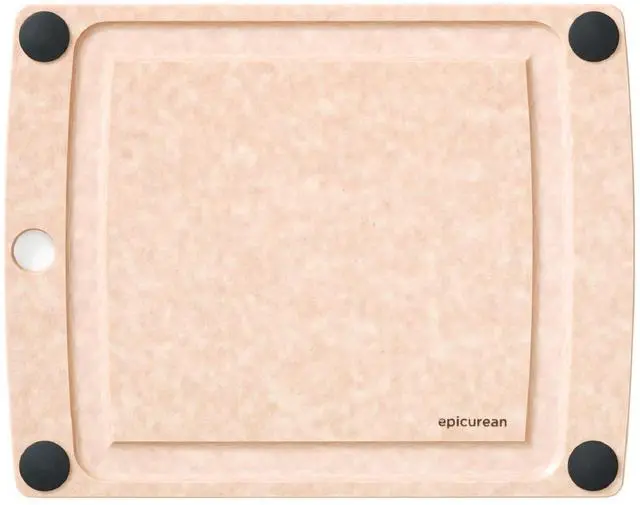 Main image of All-In-One Cutting Board with Non-Slip Feet and Juice Groove, 11.5" × 9", Natural/Black