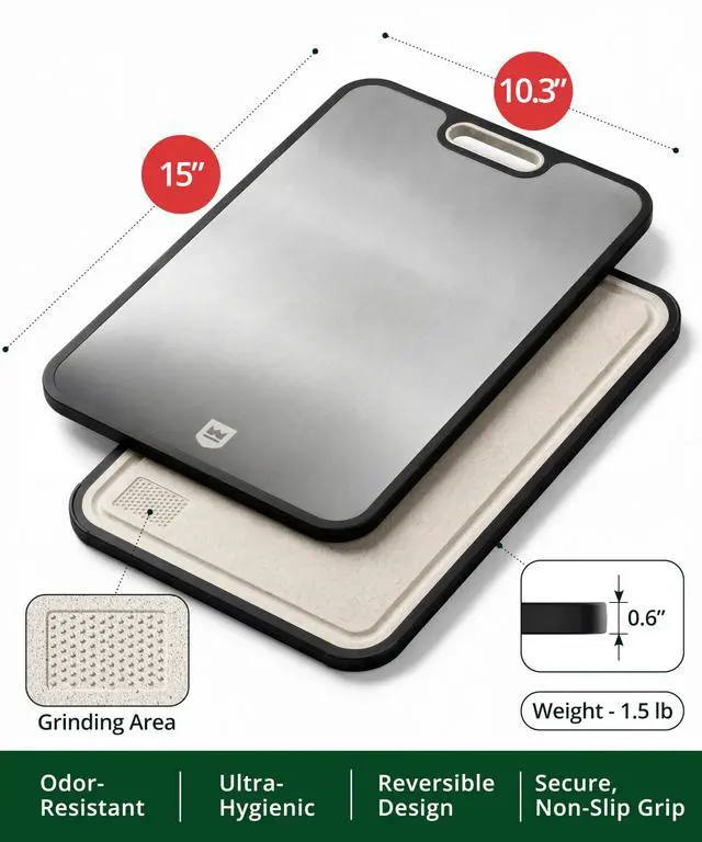 Alt view image 2 of 7 - Cutting Board with Juice Groove - Kitchen Chopping Board for Meat Cheese and Vegetables, Heavy Duty Serving Tray