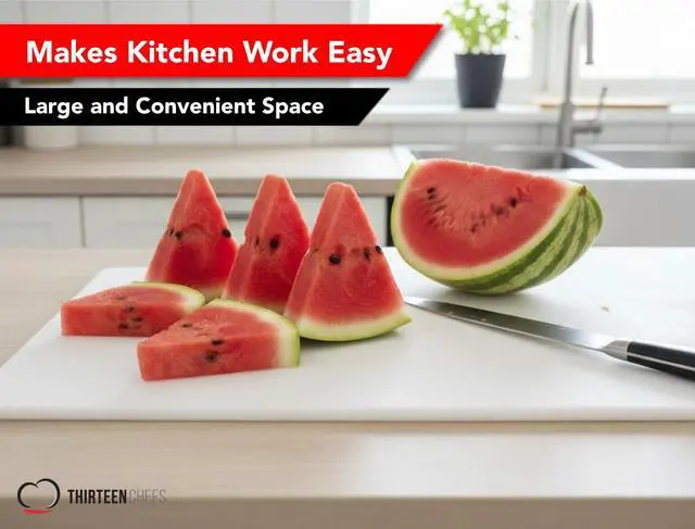 Alt view image 6 of 7 - Commercial Grade Plastic Cutting Board 18 x 12 x 1/2 Thick High Density White Poly, NSF Certified and Dishwasher Safe for Food Service