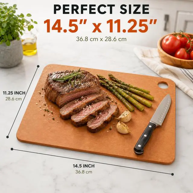 Alt view image 2 of 7 - Wood Cutting Board for Kitchen - Dishwasher Safe Composite Chopping Board