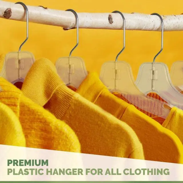 Alt view image 5 of 7 - Clear Plastic Hangers 12 Pack Durable Plastic Shirt Hangers