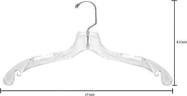 Alt view image 3 of 7 - Clear Plastic Hangers 12 Pack Durable Plastic Shirt Hangers