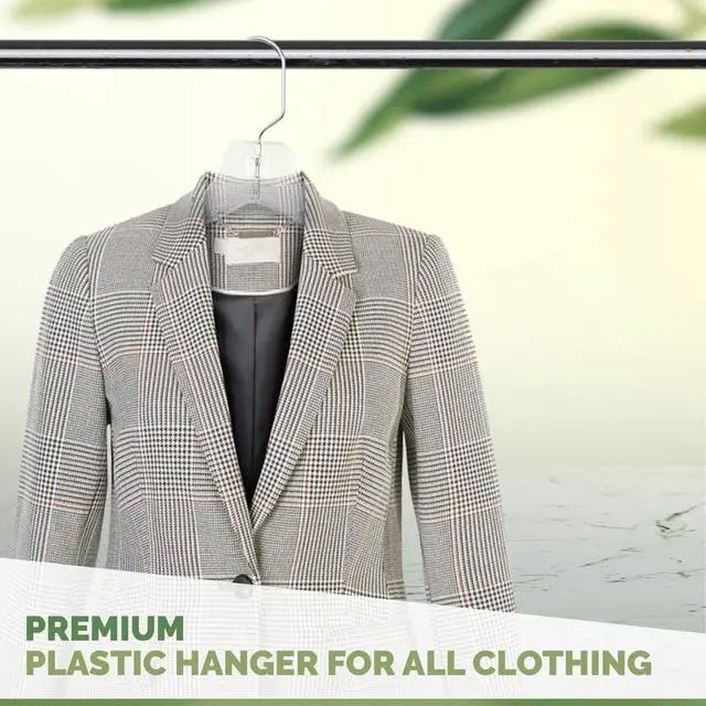 Alt view image 4 of 7 - Clear Plastic Hangers 12 Pack Durable Plastic Shirt Hangers